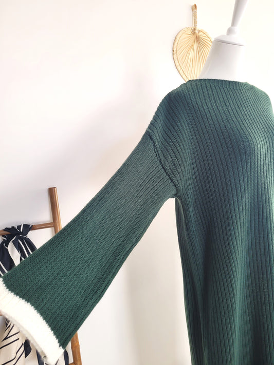 Robe pull "Minimal" vert sapin