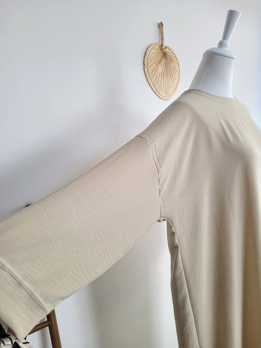 Robe à manches larges beige